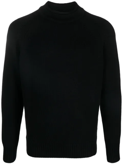 Zanone mock-neck fine-knit jumper Black 813058ZR258