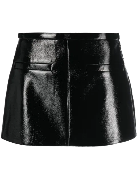 Courrèges high-shine mini skirt Black 423CJU126VY0014