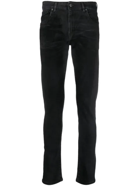 Salvatore Santoro logo-patch straight-leg jeans Black DEN345361