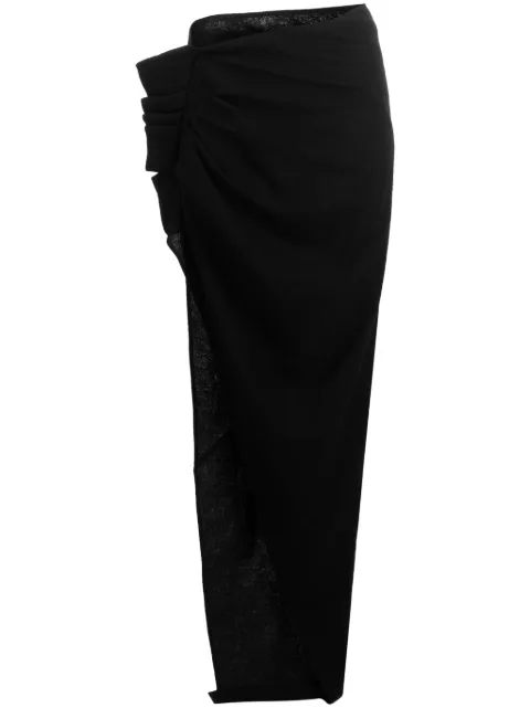 Rick Owens virgin wool maxi skirt Black RO02C1371WN