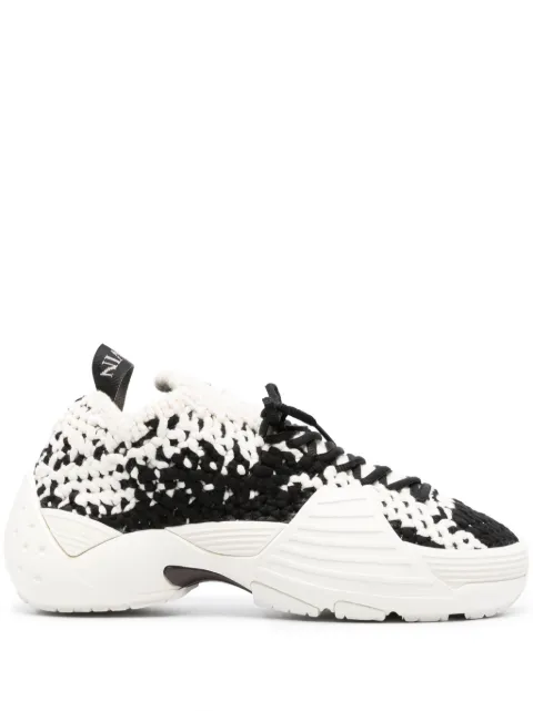 Lanvin Flash-X crochet-knit sneakers Neutrals FWSKIK04KNITH23