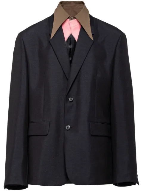 Prada detachable-collar wool blazer Blue UGM234S2321WC1
