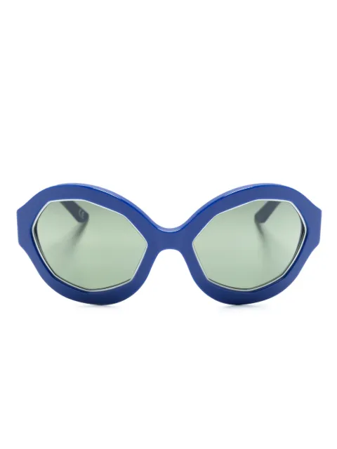 Marni Eyewear geometric-frame logo-print sunglasses Blue JE3BLUE