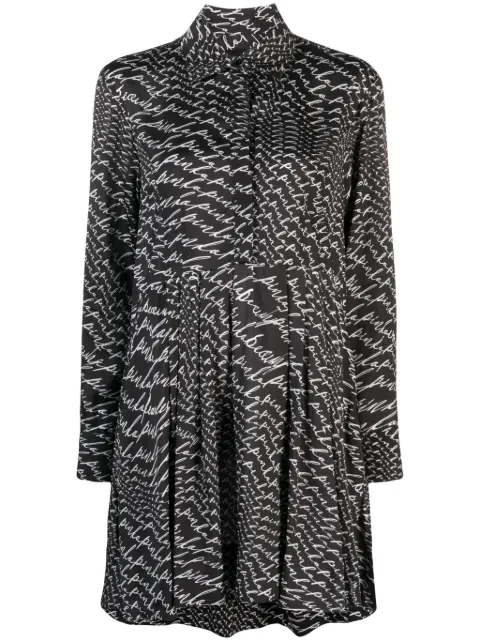 PINKO Asterix logo-print shirtdress Black 102260A19SZZ2