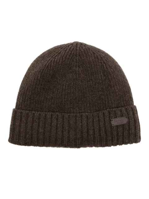 Barbour Carlton logo-patch beanie Brown MHA0449BR51