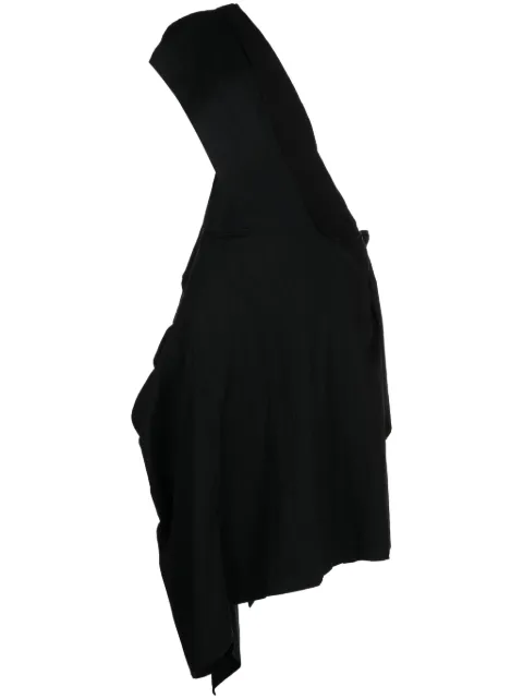 Yohji Yamamoto asymmetric-design cotton dress Black FJS04808