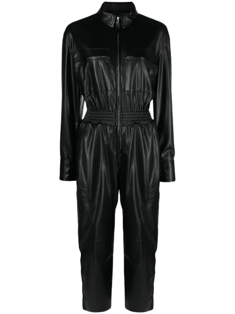 Stella McCartney Altermat elasticated-waist faux-leather jumpsuit Black 6100583BU393
