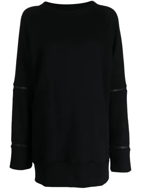 Y's zip-detail cotton sweatshirt Black YJT66067