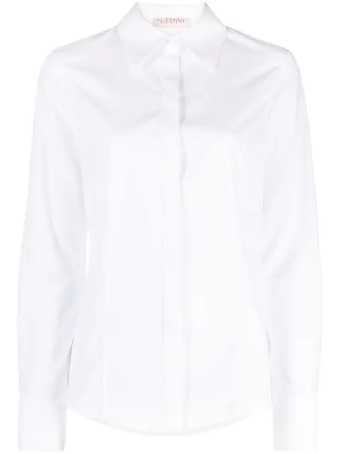 Valentino Garavani pointed-collar long-sleeve shirt White BAB5F15A6