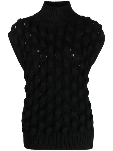 Simone Rocha sleeveless turtleneck jumper Black WMK360640CHUNKYKNITBLACK