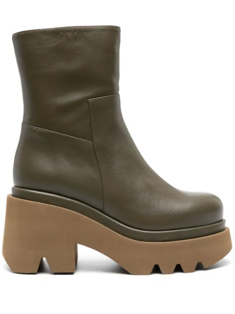 Paloma Barceló Leonor 80mm ankle leather boots Green 522301LEONIRIS