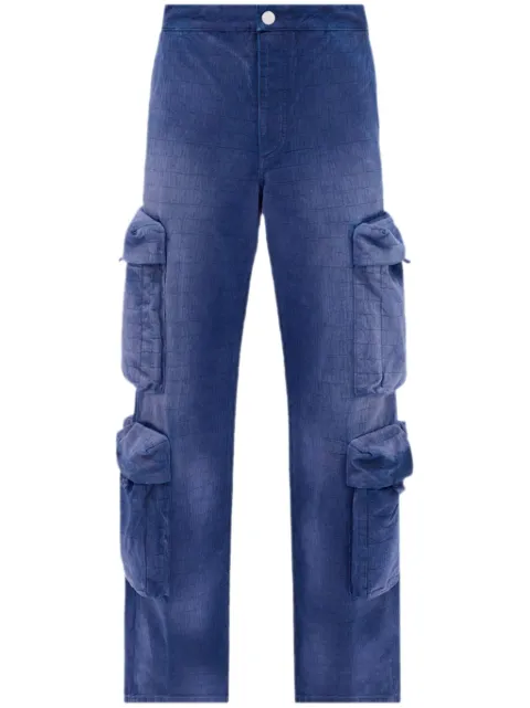AMIRI logo-jacquard cotton cargo jeans Blue PF23MAW040
