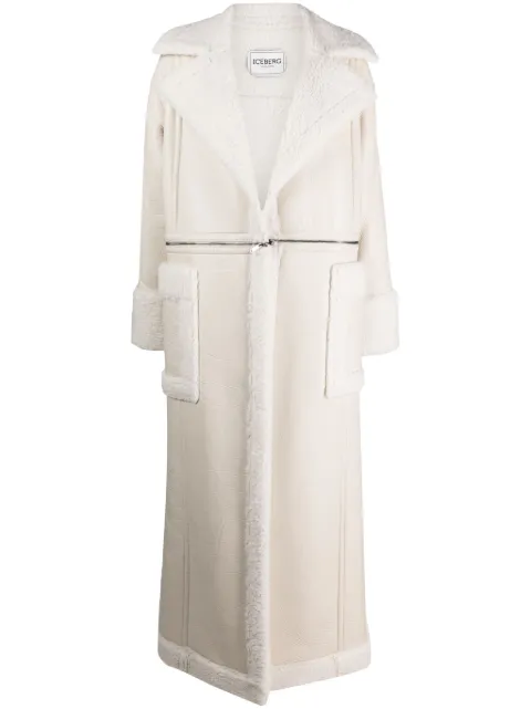 Iceberg zip-detail single-breasted coat White NS312826