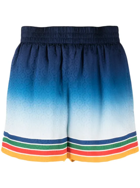 Casablanca Studio De Musique silk shorts Blue WF23TR104