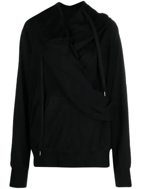 Undercover draped cotton-blend hoodie Black UC2C18022