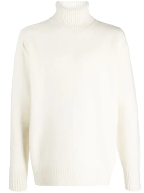 OAMC intarsia-knit logo wool jumper Neutrals 23A28OAK10FLTOA007
