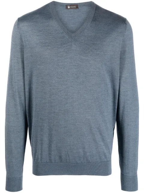 Colombo fine-knit V-neck jumper Blue MA00058256JA