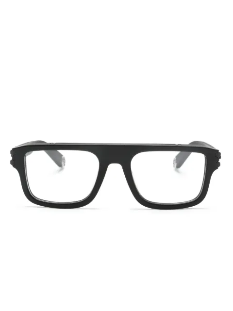 Philipp Plein Eyewear logo-plaque square-frame glasses Black VPP021V