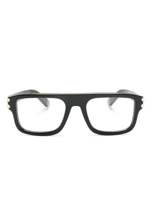 Philipp Plein Eyewear logo-plaque square-frame sunglasses Black VPP021V