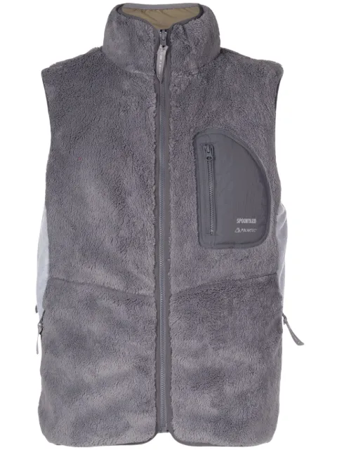 Spoonyard reversible logo-print fleece vest Grey JK065UGREYCOMBO
