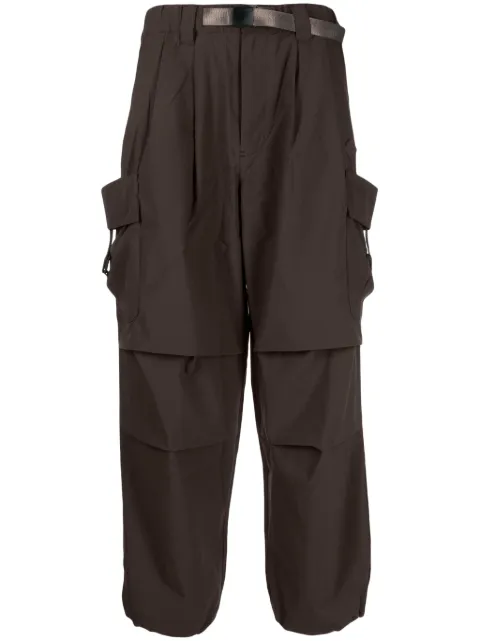 Spoonyard logo-appliqué belted cargo trousers Brown PT045MBROWN