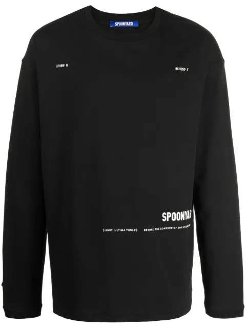 Spoonyard Snow Mountain cotton T-shirt Black KT094UBLACK