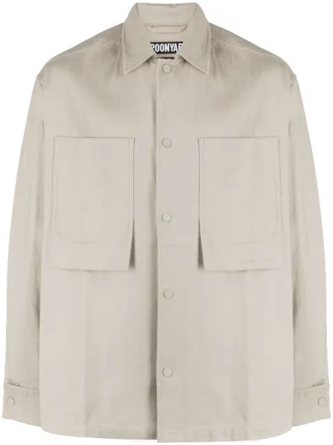 Spoonyard logo-embroidered oversized shirt Neutrals SH027MSAGE