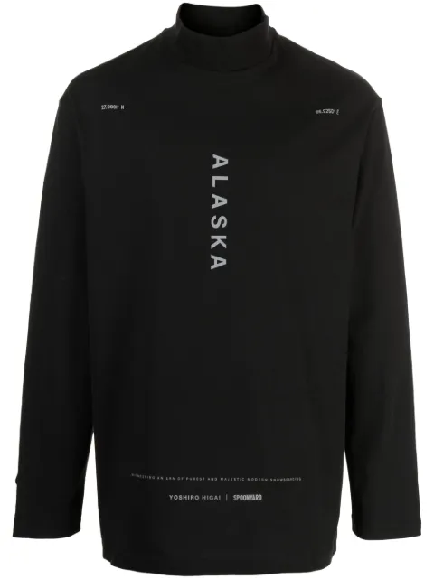 Spoonyard mock-neck cotton T-shirt Black KT099UBLACK