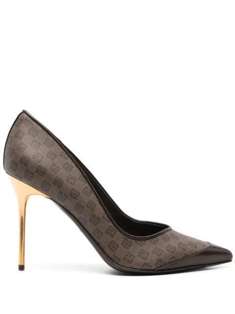 Balmain 100mm monogrammed pumps Brown BN0UA964TVPB