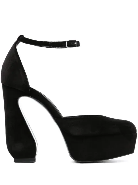 Si Rossi 85mm velvet-finish sculpted-heel pumps Black B05950MTEZ16