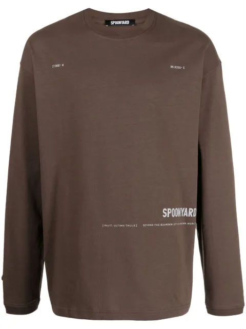 Spoonyard Snow Mountain cotton T-shirt Brown KT094UBROWN