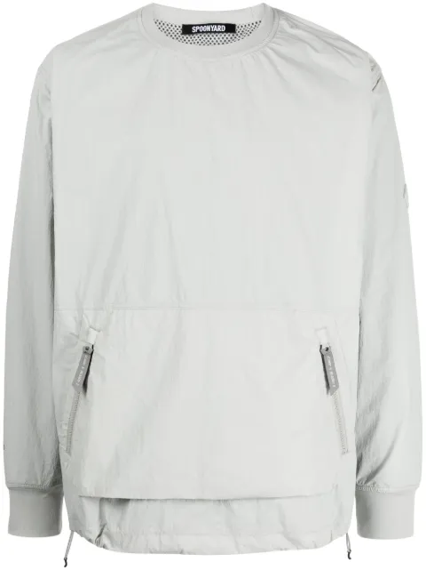 Spoonyard zip-pocket crew-neck sweatshirt Grey WT008MCLAY
