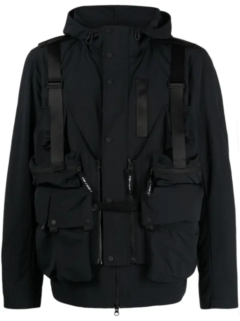 Spoonyard detachable-panel hooded jacket Black JK064MBLACK