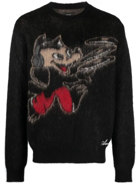 AMIRI Record Wolf knitted jumper Black AW23MKL047