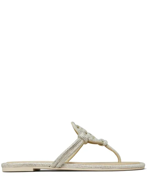 Tory Burch Miller Pavé knotted sandals Silver 152177