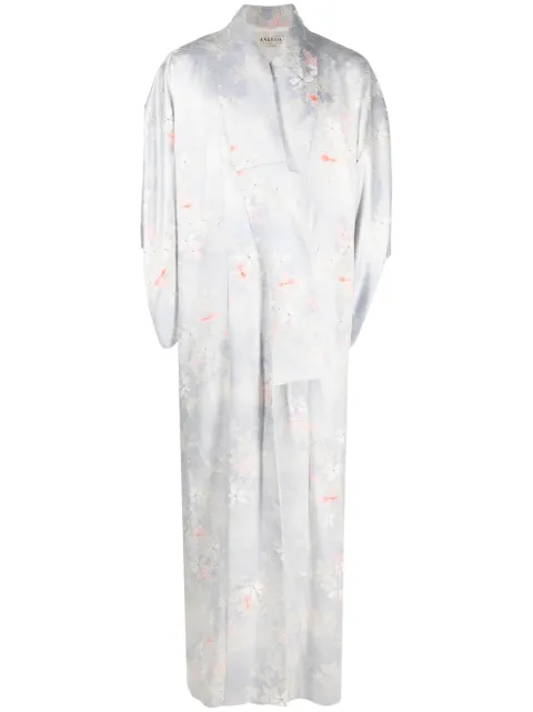 A.N.G.E.L.O. Vintage Cult 1980s floral-jacquard kimono Purple ANG350EEX