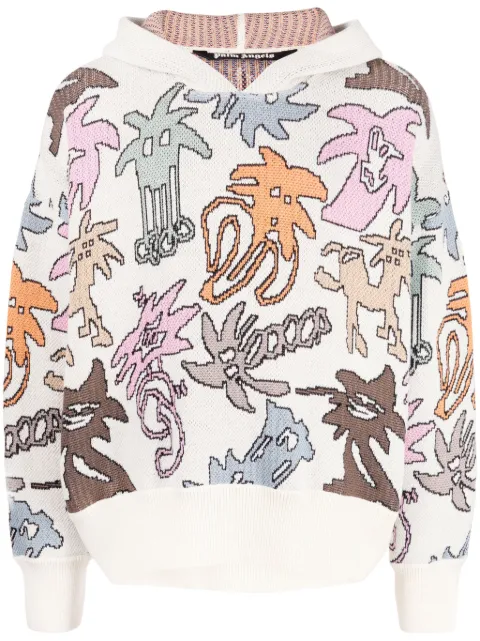 Palm Angels Palmity knitted hoodie Multicolour PMHU004E23KNI0010484