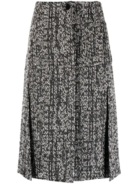Lanvin textured-finish mid-rise skirt Black RWST00075818H23