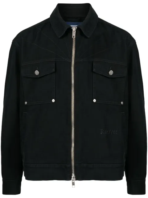 RASSVET logo-embroidered cotton jacket Black PACC13J002