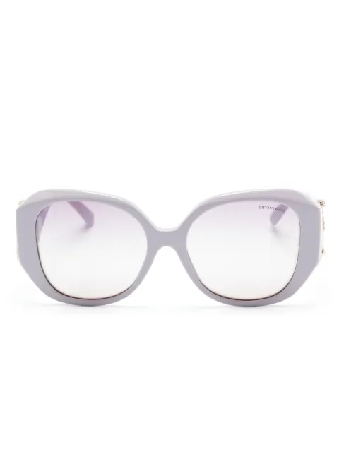 Tiffany & Co Eyewear logo-plaque oversized-frame sunglasses Purple TF4207B