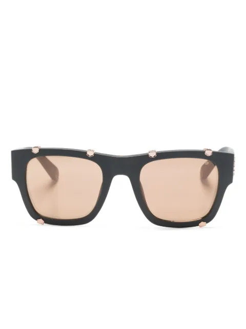 Philipp Plein Eyewear logo-plaque square-frame sunglasses Grey SPP042W