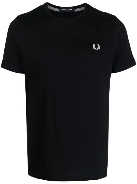 Fred Perry logo-embroidered cotton T-shirt Blue M1600