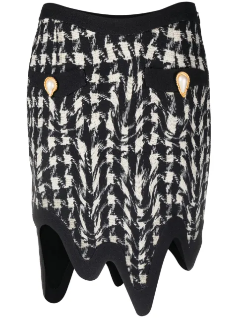 Moschino asymmetric wool miniskirt Black A01015451