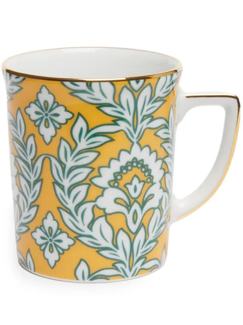 La DoubleJ leaf-print porcelain mug Yellow DIS0018CER001GRL0002