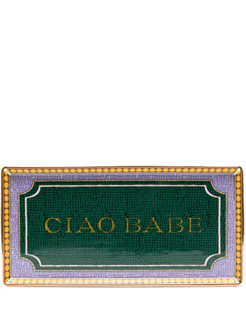 La DoubleJ Ciao Babe mosaic porcelain tray Green DIS0046CER001CBB0001