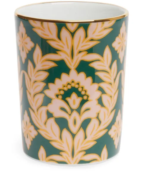 La DoubleJ leaf-print porcelain cup Green VAS0008CER001GRL0005