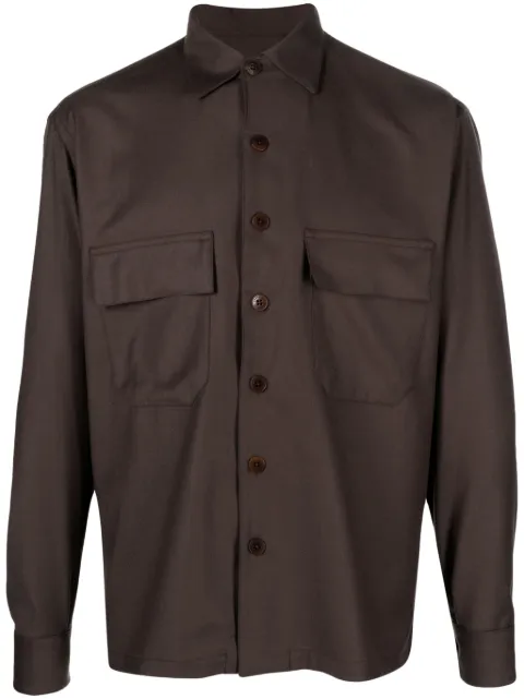 Costumein long-sleeve virgin wool shirt Brown V31