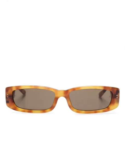 Linda Farrow Talita rectangle-frame tortoiseshell-effect sunglasses Brown LFL1419C4SUN