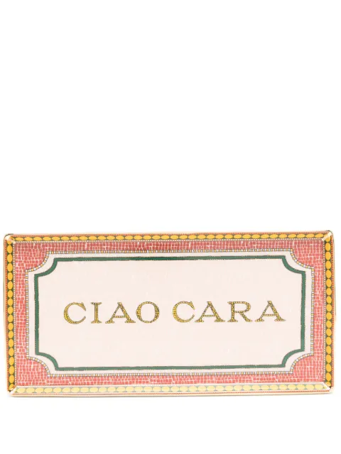 La DoubleJ Ciao Cara mosaic porcelain tray Pink DIS0046CER001CCR0001