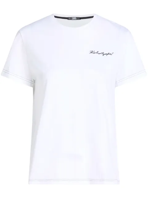 Karl Lagerfeld Karl Signature crew-neck cotton T-shirt White 24UW1735100